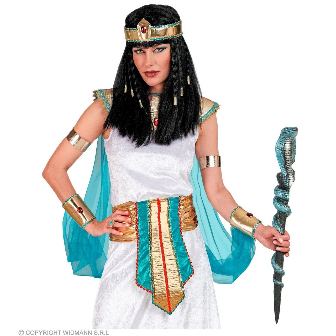 Op deze afbeelding zie je een Accessoires, van het merk Widmann. Egyptische Koningsstaf Scepter Slang 64 Cm