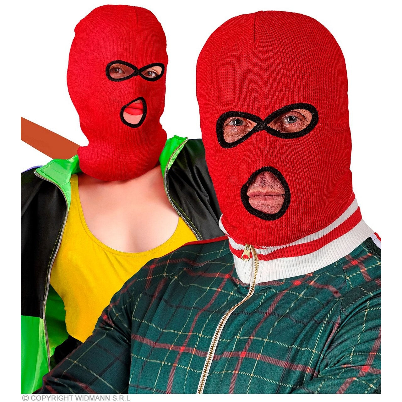 Op deze afbeelding zie je een Accessoires, van het merk Widmann. Bivakmuts Rood