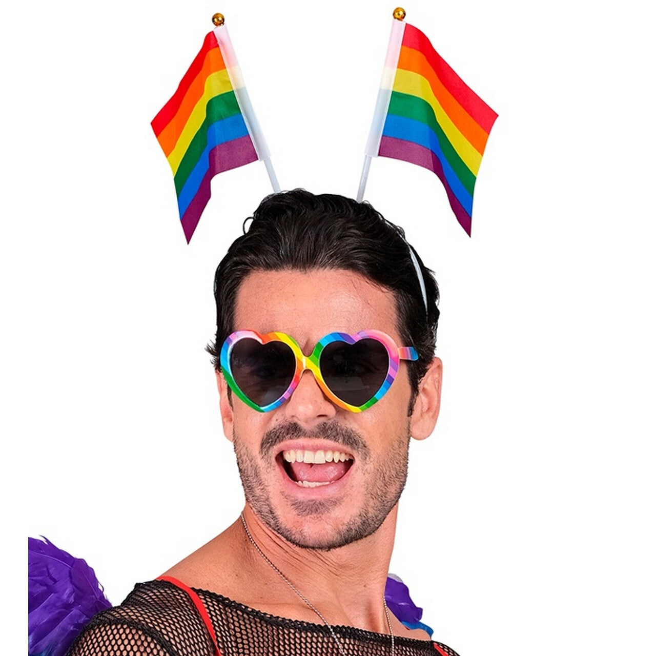 Op deze afbeelding zie je een Accessoires, van het merk Widmann. Wave Your Regenboog Flag Hoofdband