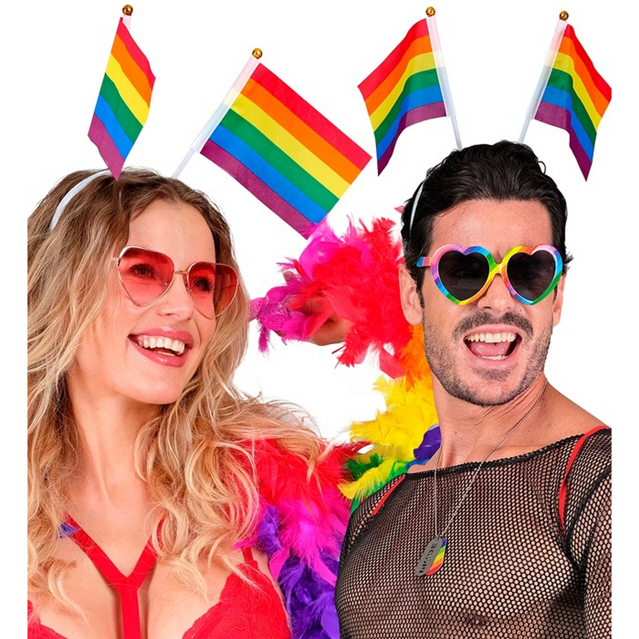 Op deze afbeelding zie je een Accessoires, van het merk Widmann. Wave Your Regenboog Flag Hoofdband