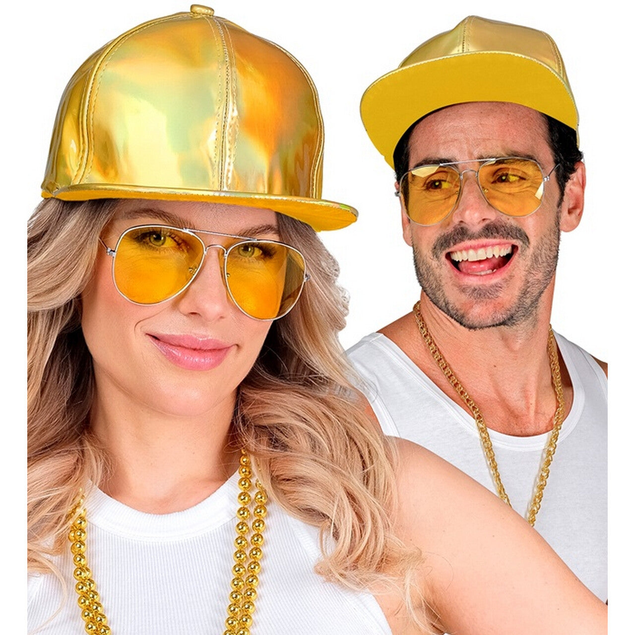 Op deze afbeelding zie je een Accessoires, van het merk Widmann. Holografische Gouden Pet
