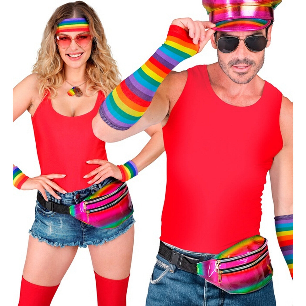 Op deze afbeelding zie je een Accessoires, van het merk Widmann. Enorm Foute Gekleurde Heuptas