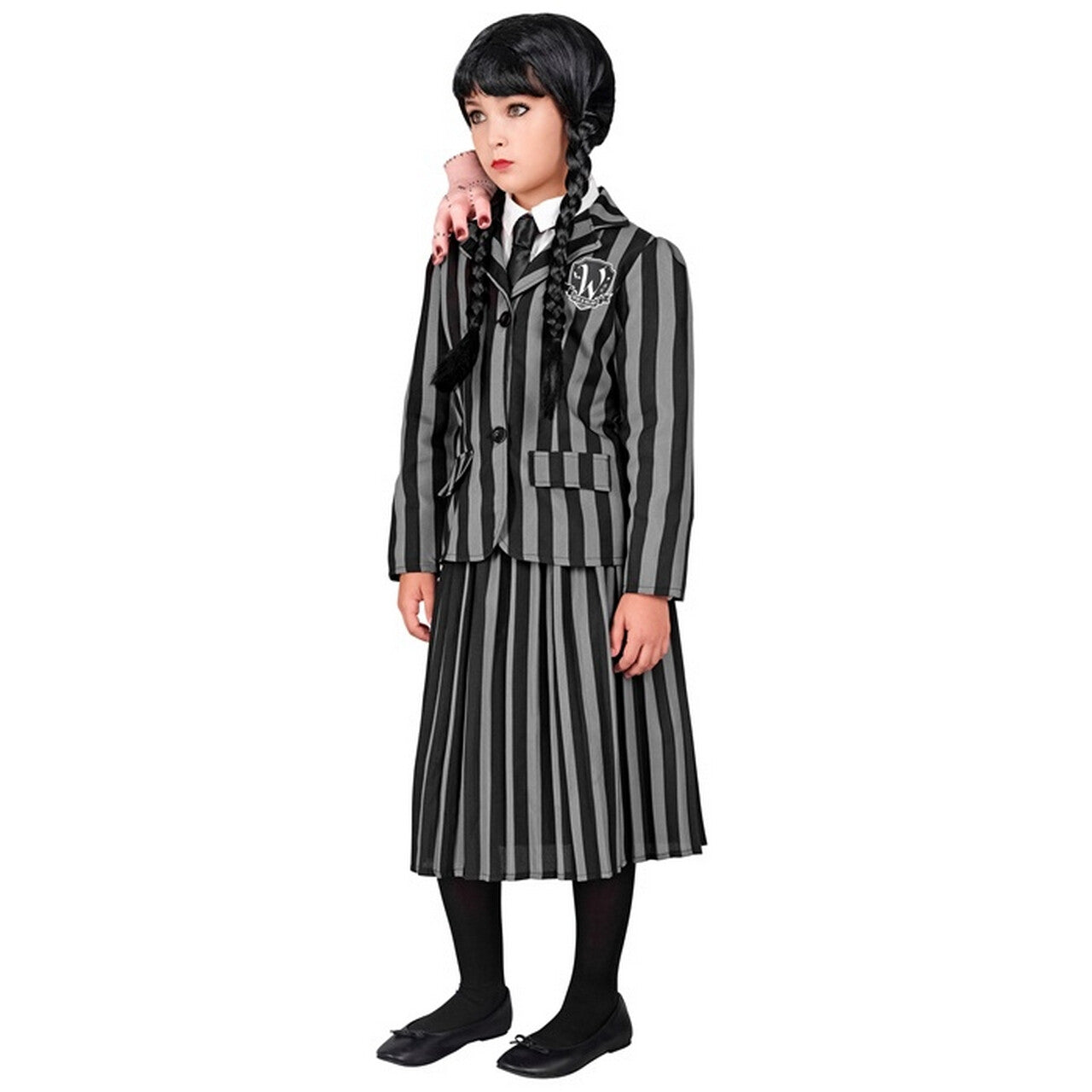 Op deze afbeelding zie je een Kostuums, van het merk Widmann. Schooluniform Nevermore School Wednesday Kind Meisje Kostuum