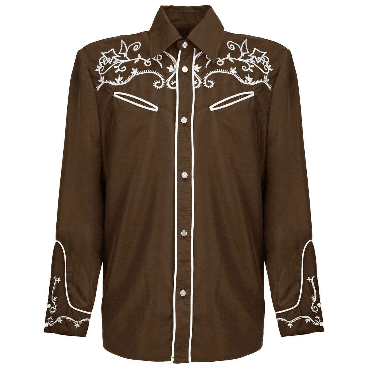 Op deze afbeelding zie je een Kostuums, van het merk Widmann. Western Cowboy Overhemd Bruin Man
