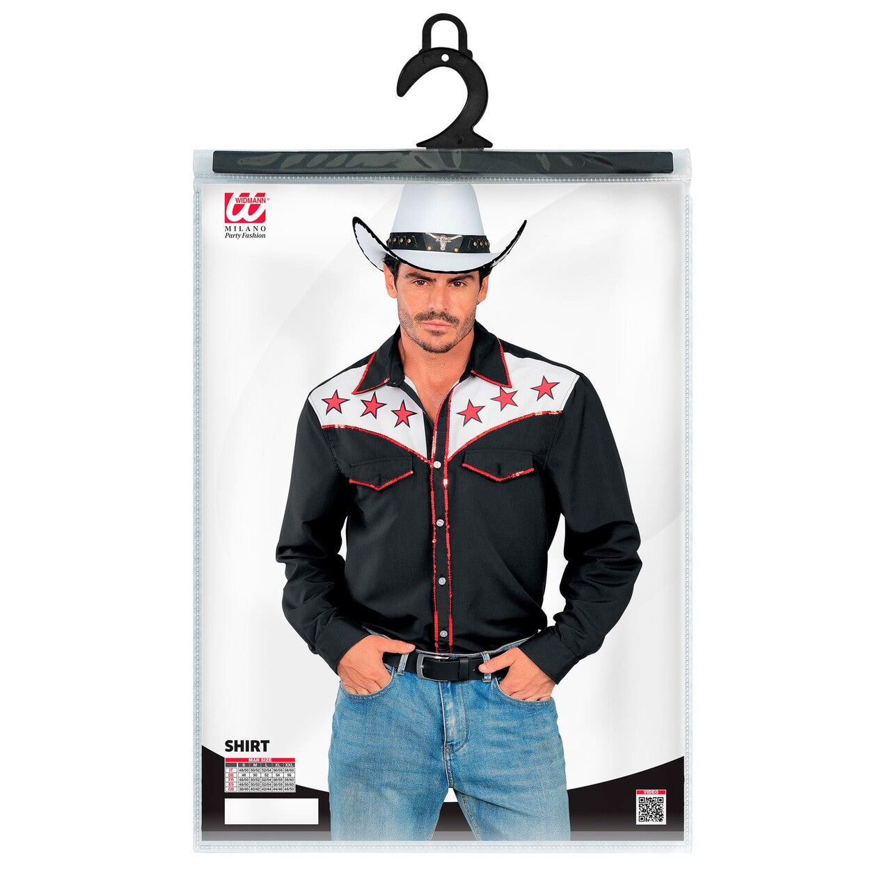 Op deze afbeelding zie je een Kostuums, van het merk Widmann. Rodeo Cowboy Drive Overhemd Man
