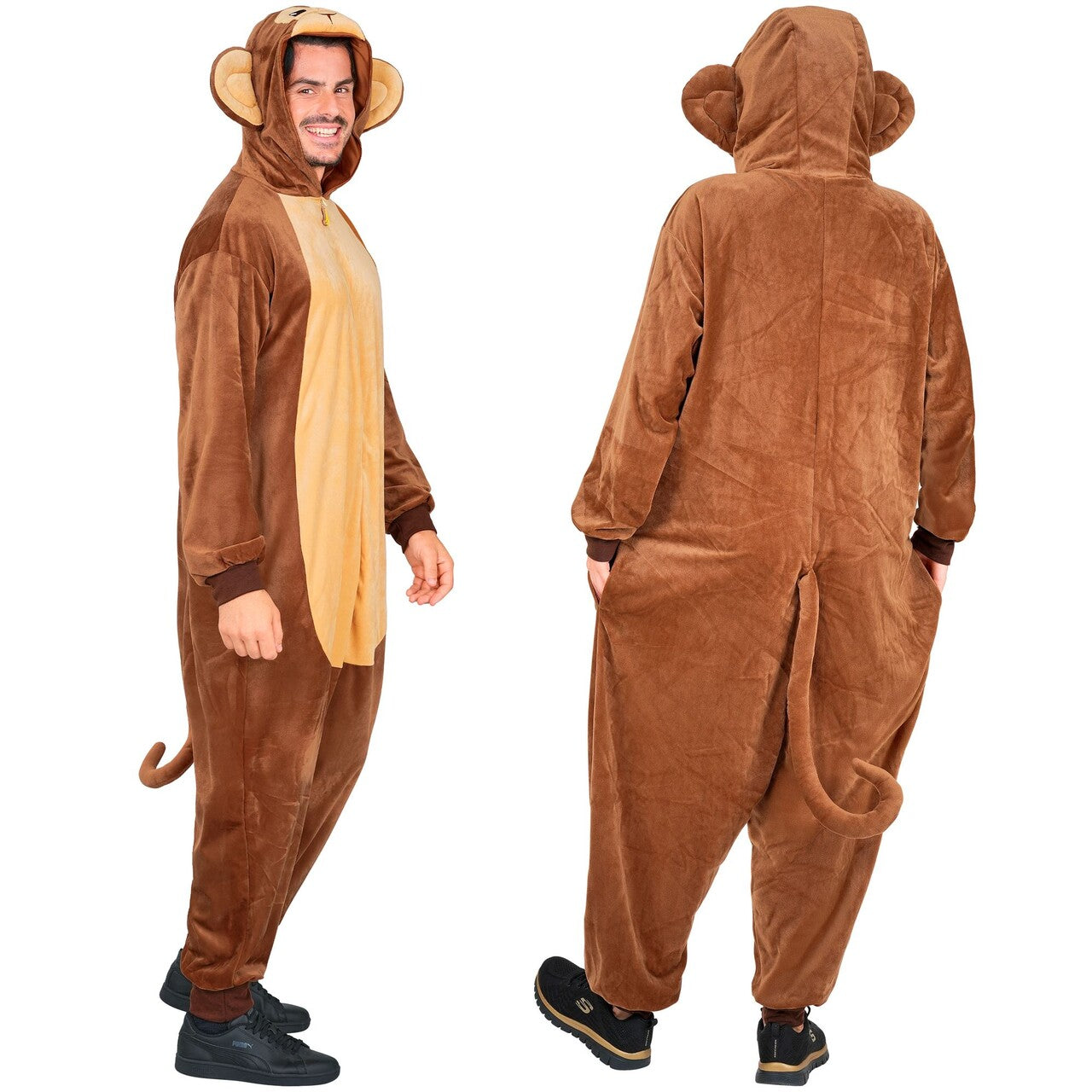 Op deze afbeelding zie je een Kostuums, van het merk Widmann. Super Comfort Onesie Aap Kostuum