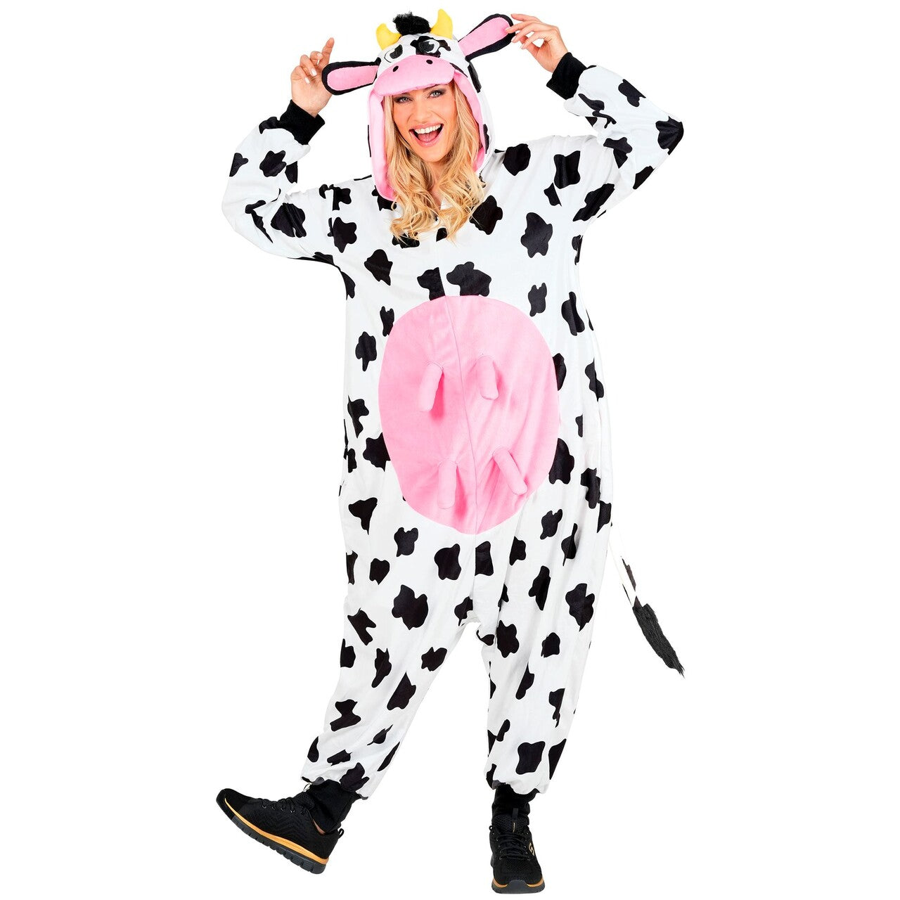 Op deze afbeelding zie je een Kostuums, van het merk Widmann. Koetje Boe Onesie Kostuum