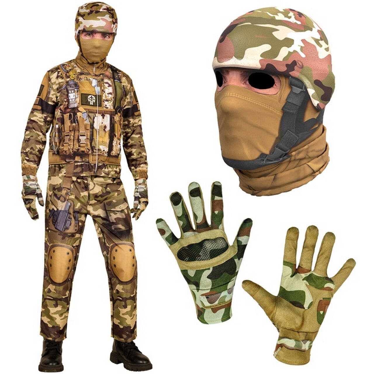 Op deze afbeelding zie je een Kostuums, van het merk Widmann. Special Ops Militair Kind Jongen Kostuum