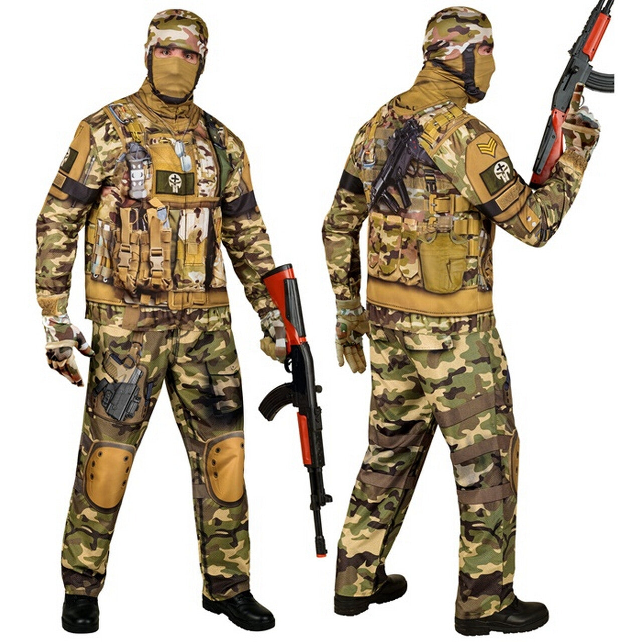 Op deze afbeelding zie je een Kostuums, van het merk Widmann. Special Ops Militair Brave Rick Man Kostuum