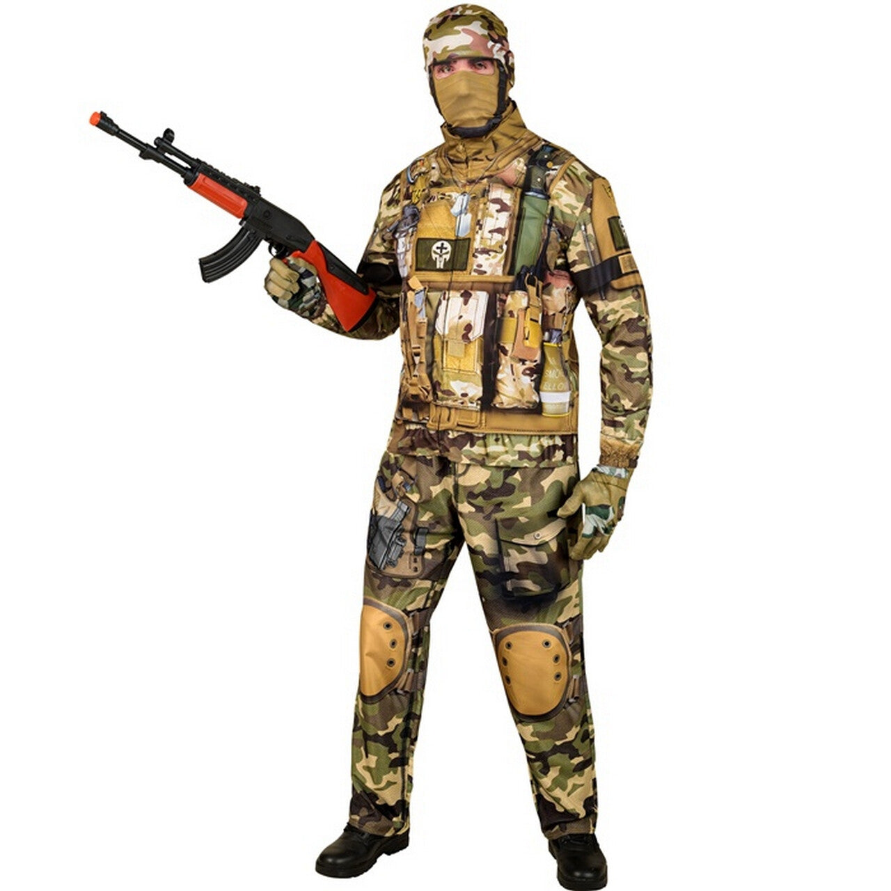 Op deze afbeelding zie je een Kostuums, van het merk Widmann. Special Ops Militair Brave Rick Man Kostuum