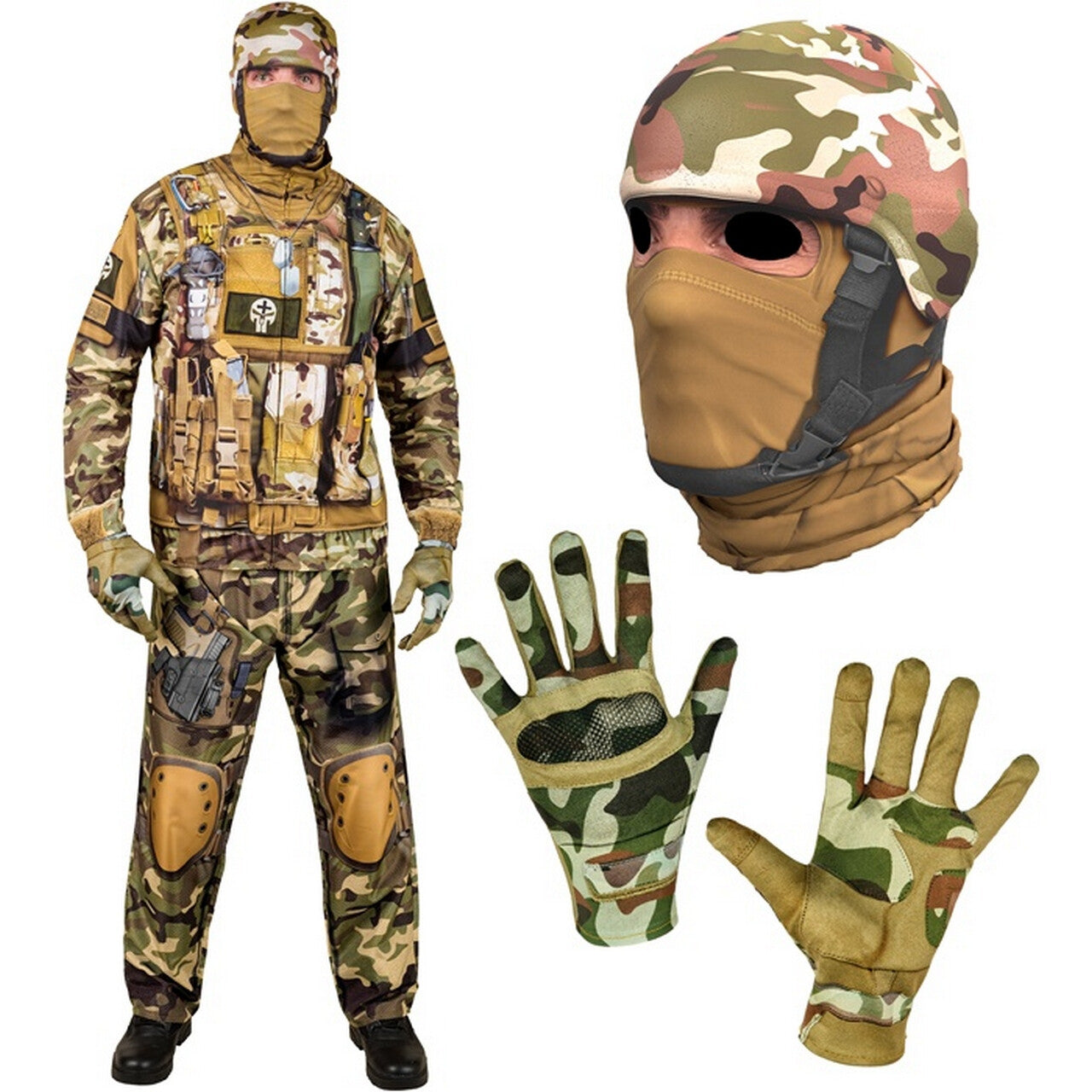 Op deze afbeelding zie je een Kostuums, van het merk Widmann. Special Ops Militair Brave Rick Man Kostuum