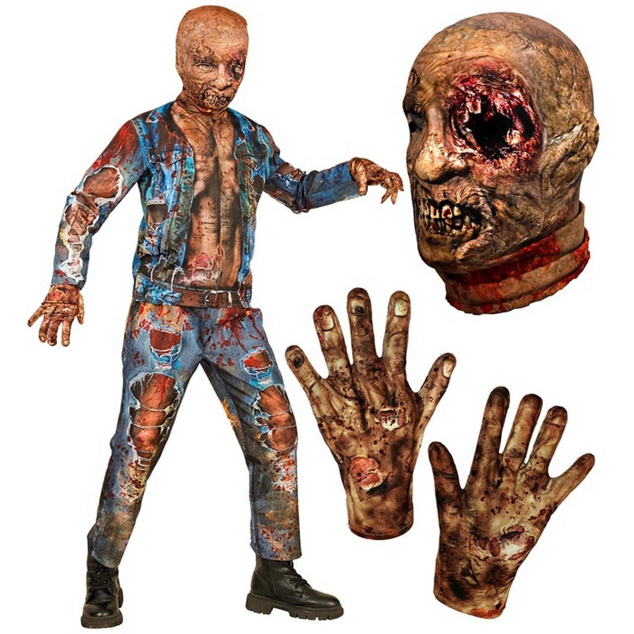 Op deze afbeelding zie je een Kostuums, van het merk Widmann. Not So Cool Dude Zombie Jongen Kostuum