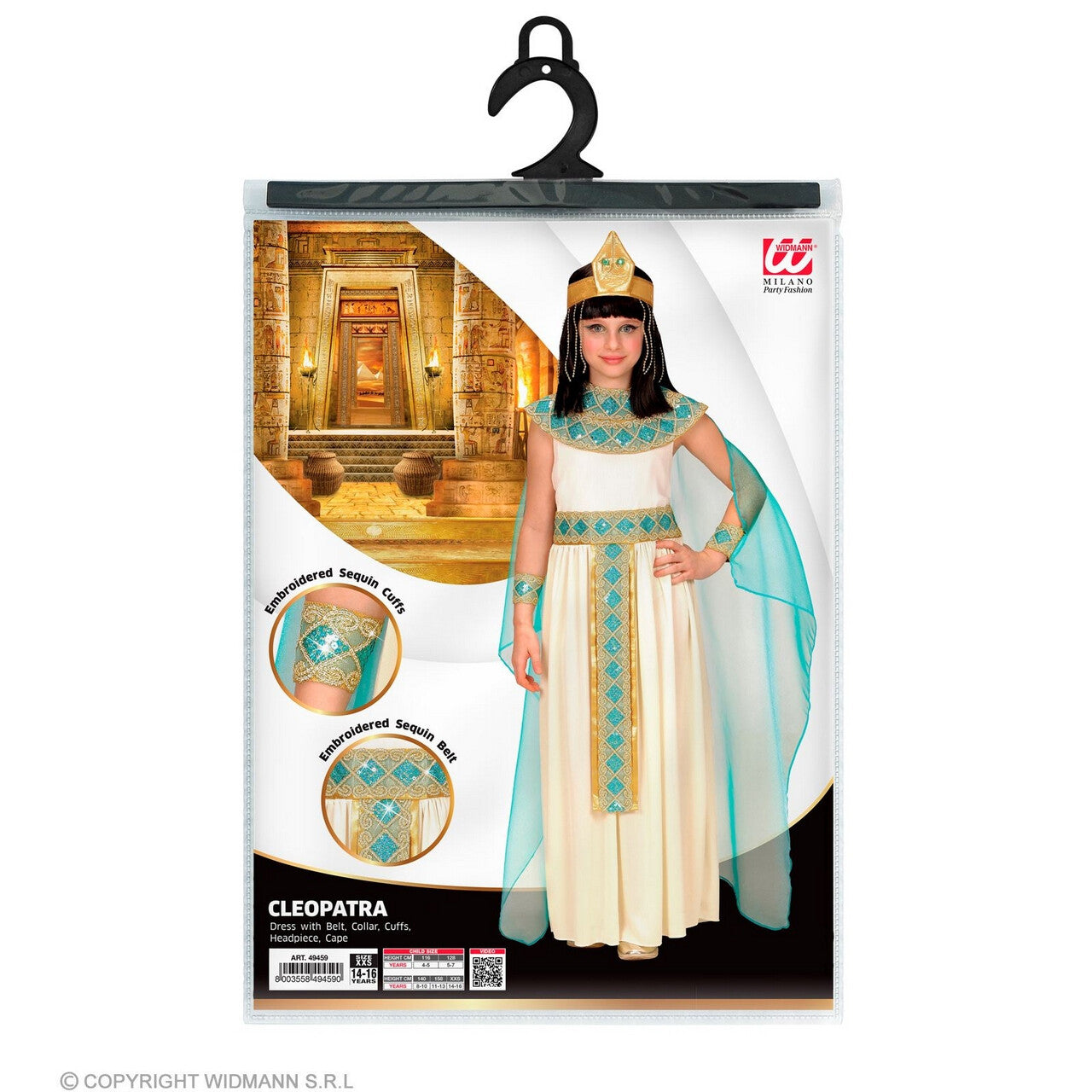 Op deze afbeelding zie je een Kostuums, van het merk Widmann. Egyptische Prinses Van Desertland Meisje Kostuum