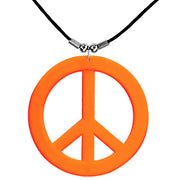 Op deze afbeelding zie je een Accessoires, van het merk Widmann. Ketting Peace Symbool Neon Oranje