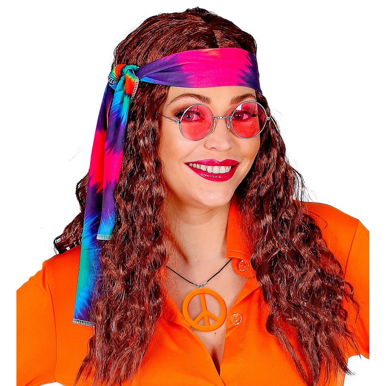Op deze afbeelding zie je een Accessoires, van het merk Widmann. Ketting Peace Symbool Neon Oranje