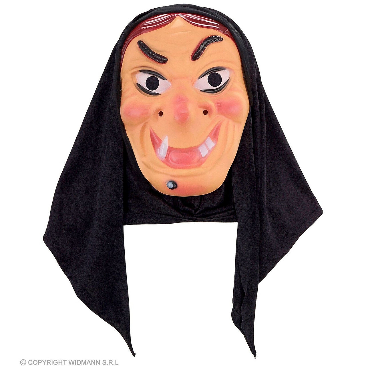 Op deze afbeelding zie je een Kostuums, van het merk Widmann. Heks Hoektand Masker Met Hoofddoek Kostuum