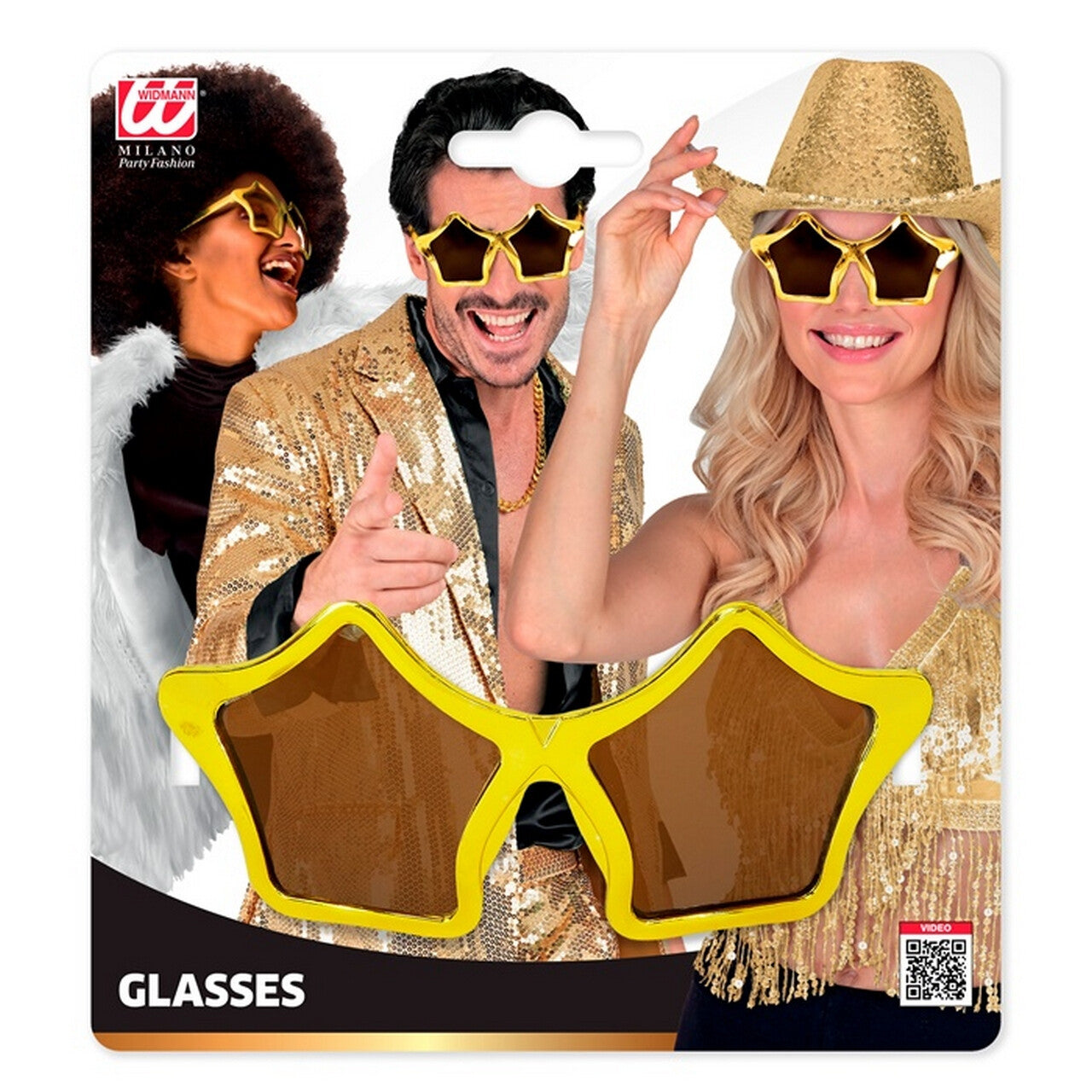 Op deze afbeelding zie je een Accessoires, van het merk Widmann. Bril Starstruck Goud