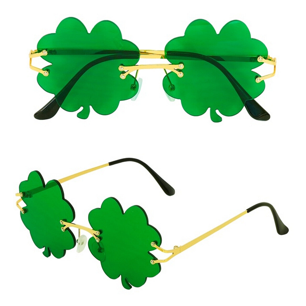 Op deze afbeelding zie je een Accessoires, van het merk Widmann. Groene Geluksbril Klavertje Vier