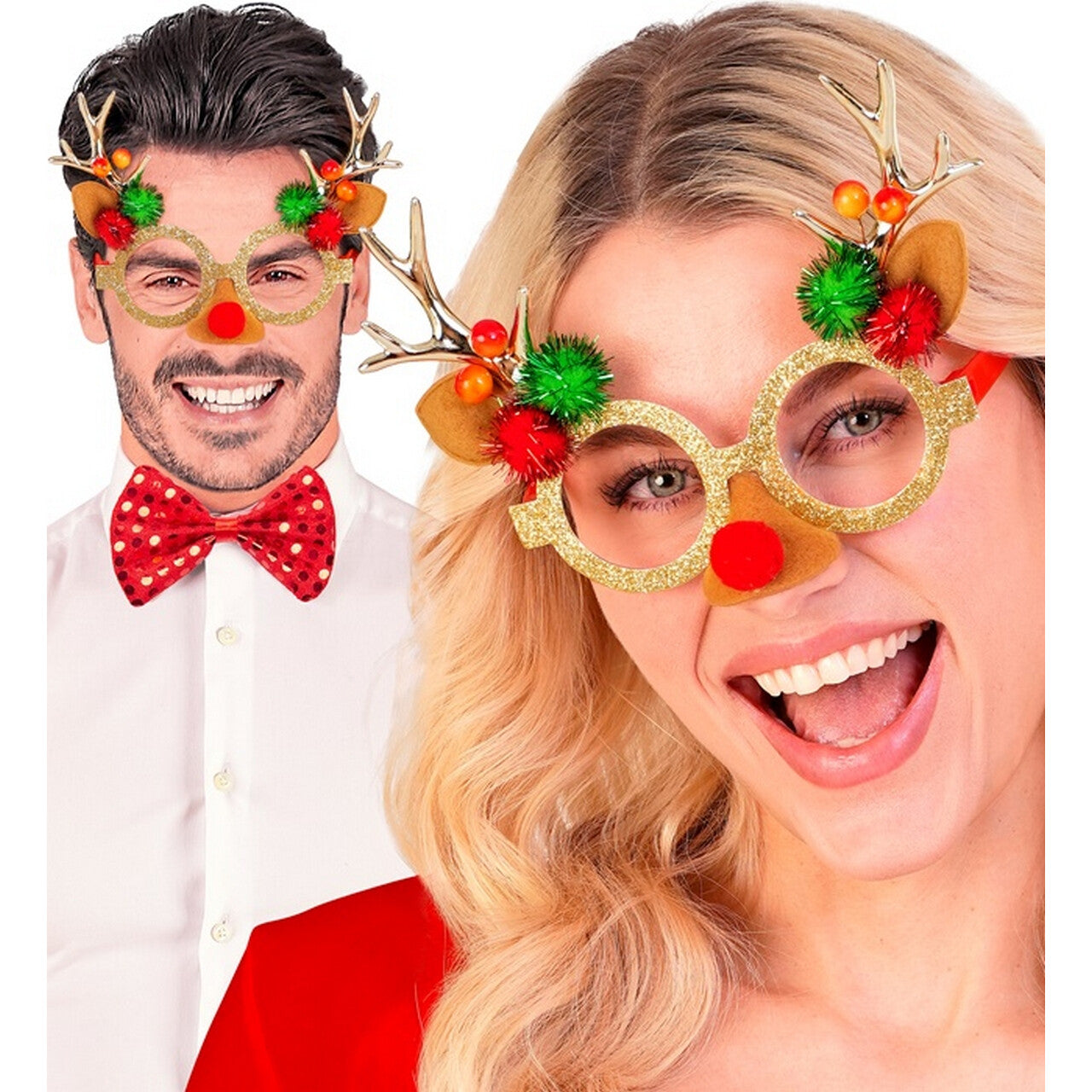 Op deze afbeelding zie je een Accessoires, van het merk Widmann. Fun Bril Rudolf Reindeer