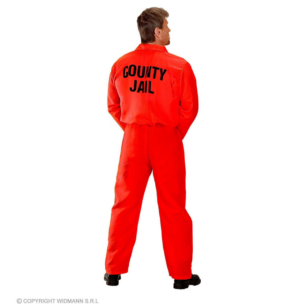 Op deze afbeelding zie je een Kostuums, van het merk Widmann. County Jail Gevangene Rood Man Kostuum