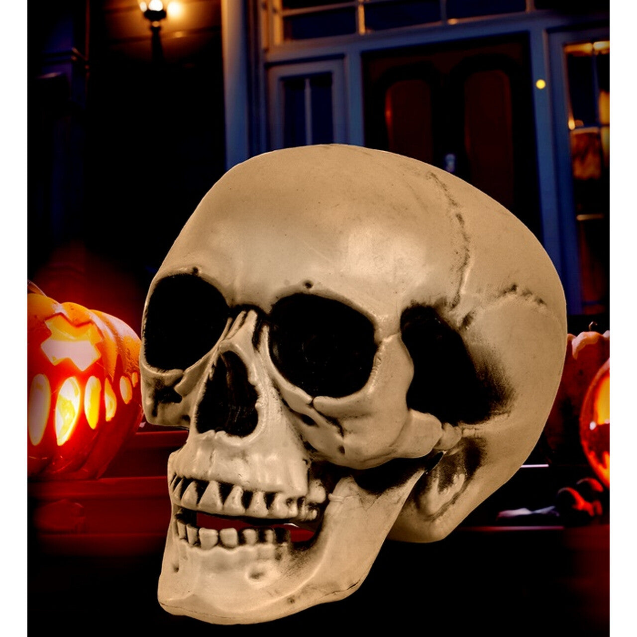 Op deze afbeelding zie je een Decoratie, van het merk Widmann. Decoratie Schedel Met Beweegbare Kaak