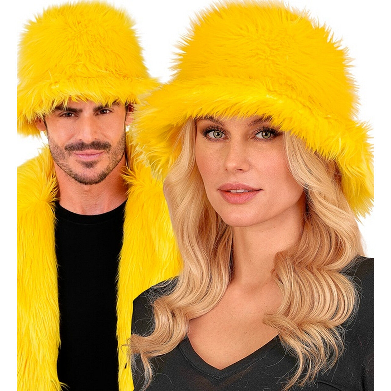 Op deze afbeelding zie je een Accessoires, van het merk Widmann. Warme Buckethat Geel