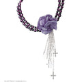 Gotiche Choker Mit Rose Und Kreuzt Lila