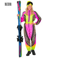 90s Fout Ski Pak Roze Panterprint Vrouw