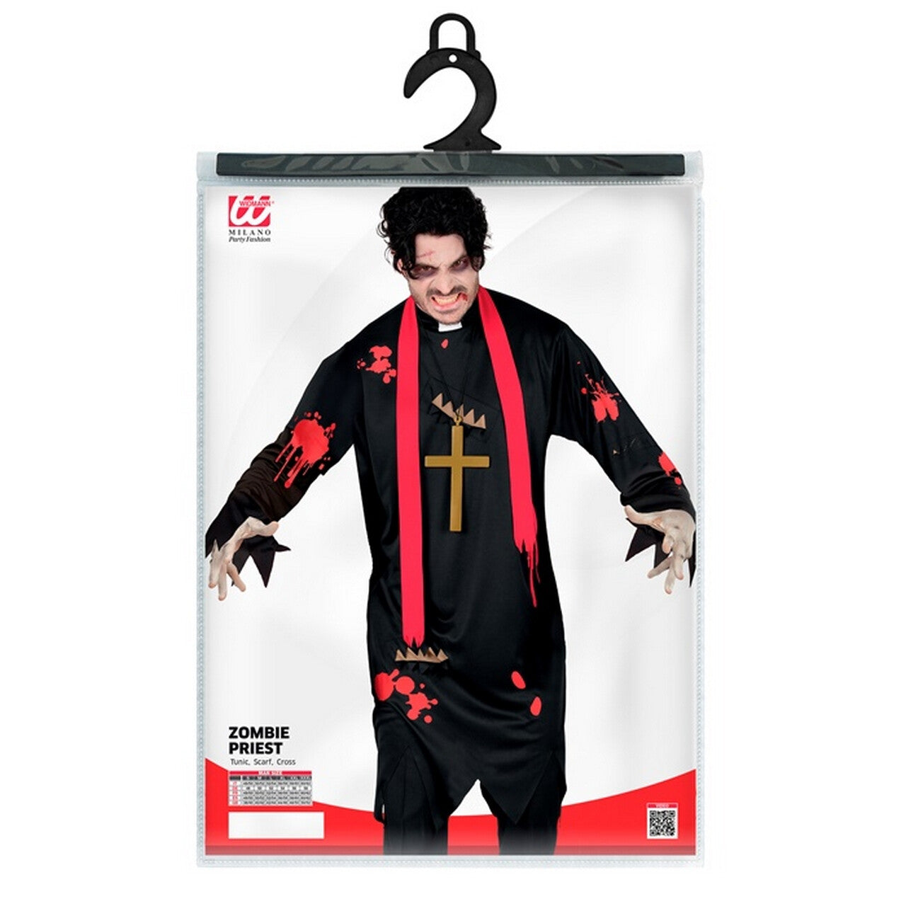 Op deze afbeelding zie je een Kostuums, van het merk Widmann. Gehavende Zombie Priester Man Kostuum
