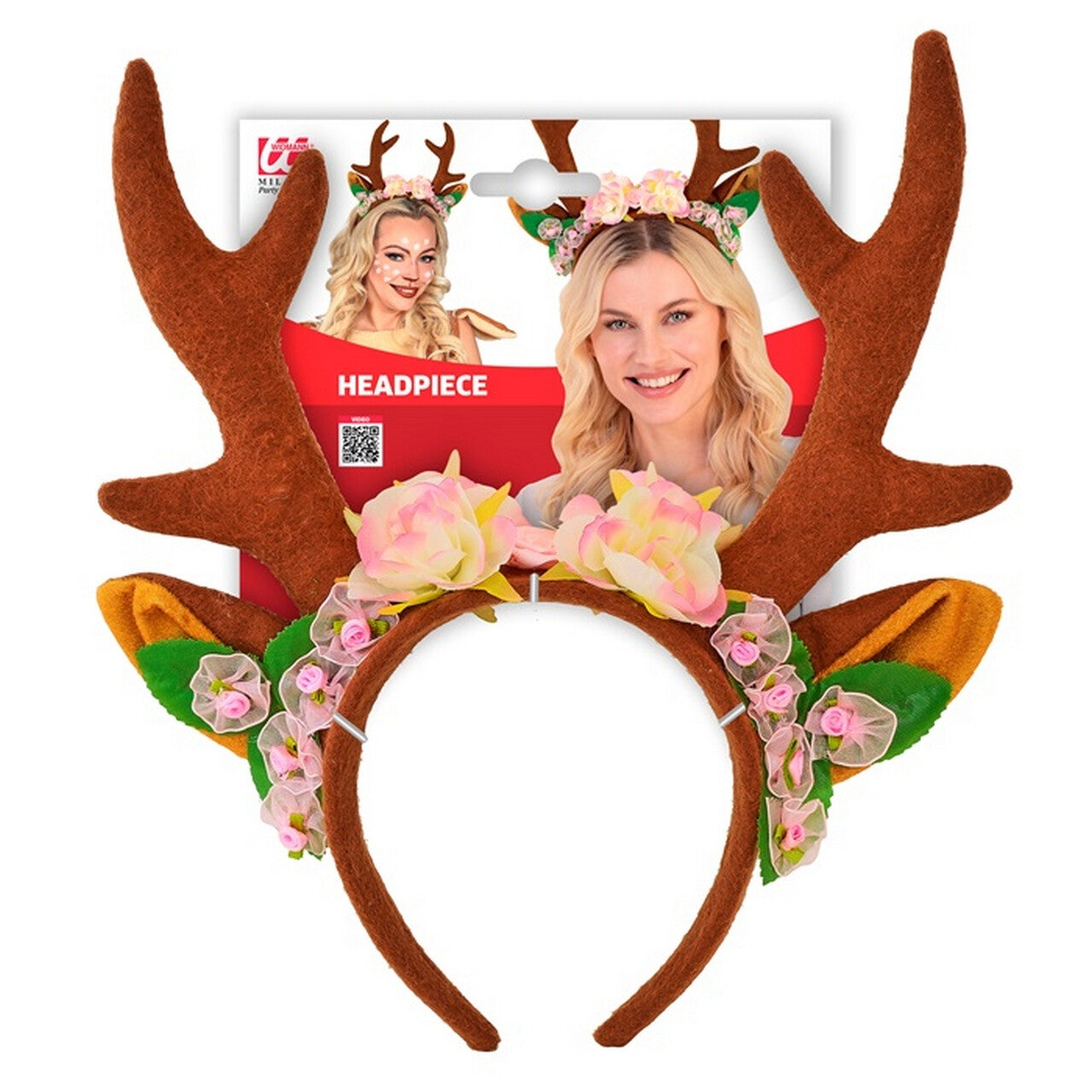 Op deze afbeelding zie je een Accessoires, van het merk Widmann. Deer Fantasy Hoofdband Met Bloemen