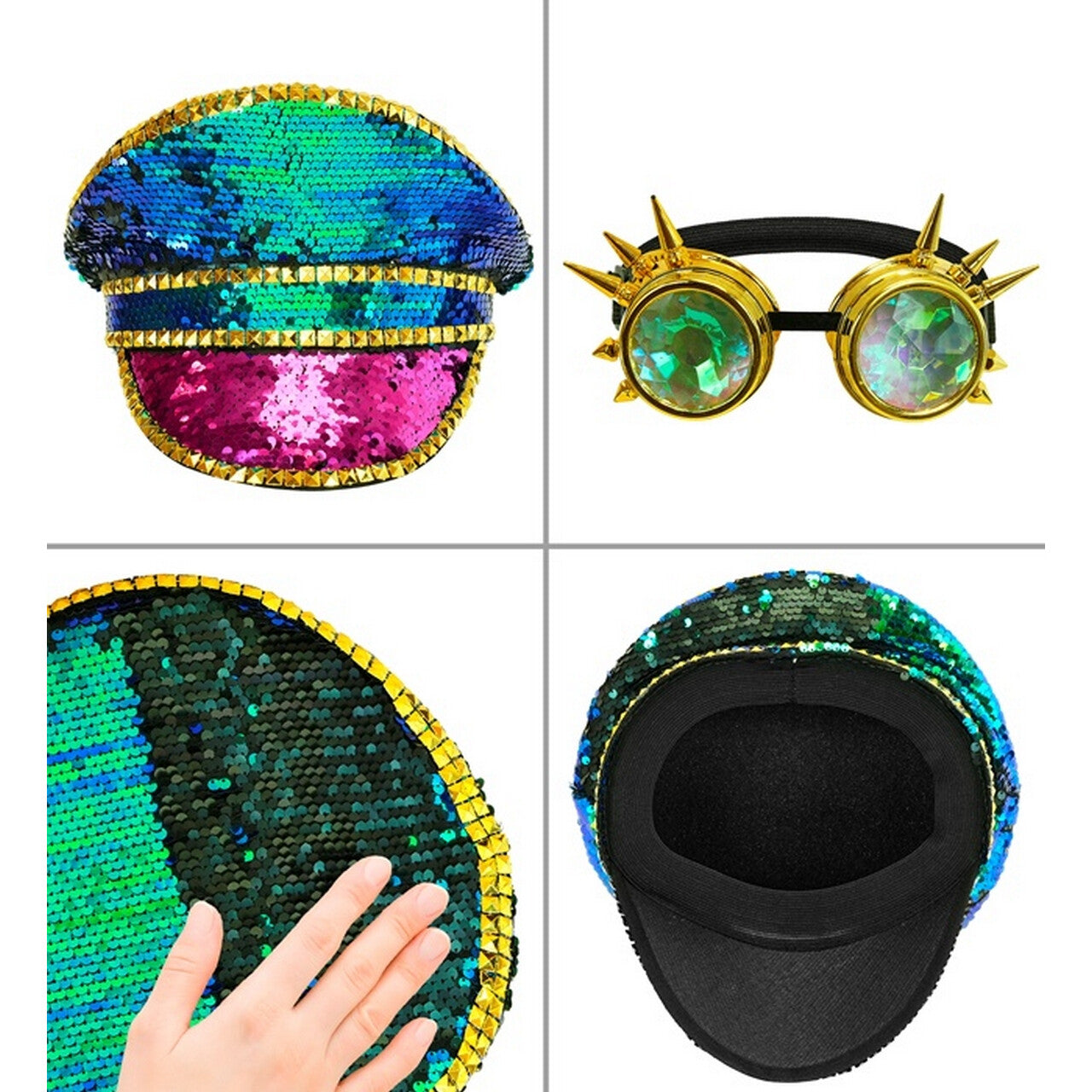 Op deze afbeelding zie je een Accessoires, van het merk Widmann. Festival Pet Rainbow Steampunk
