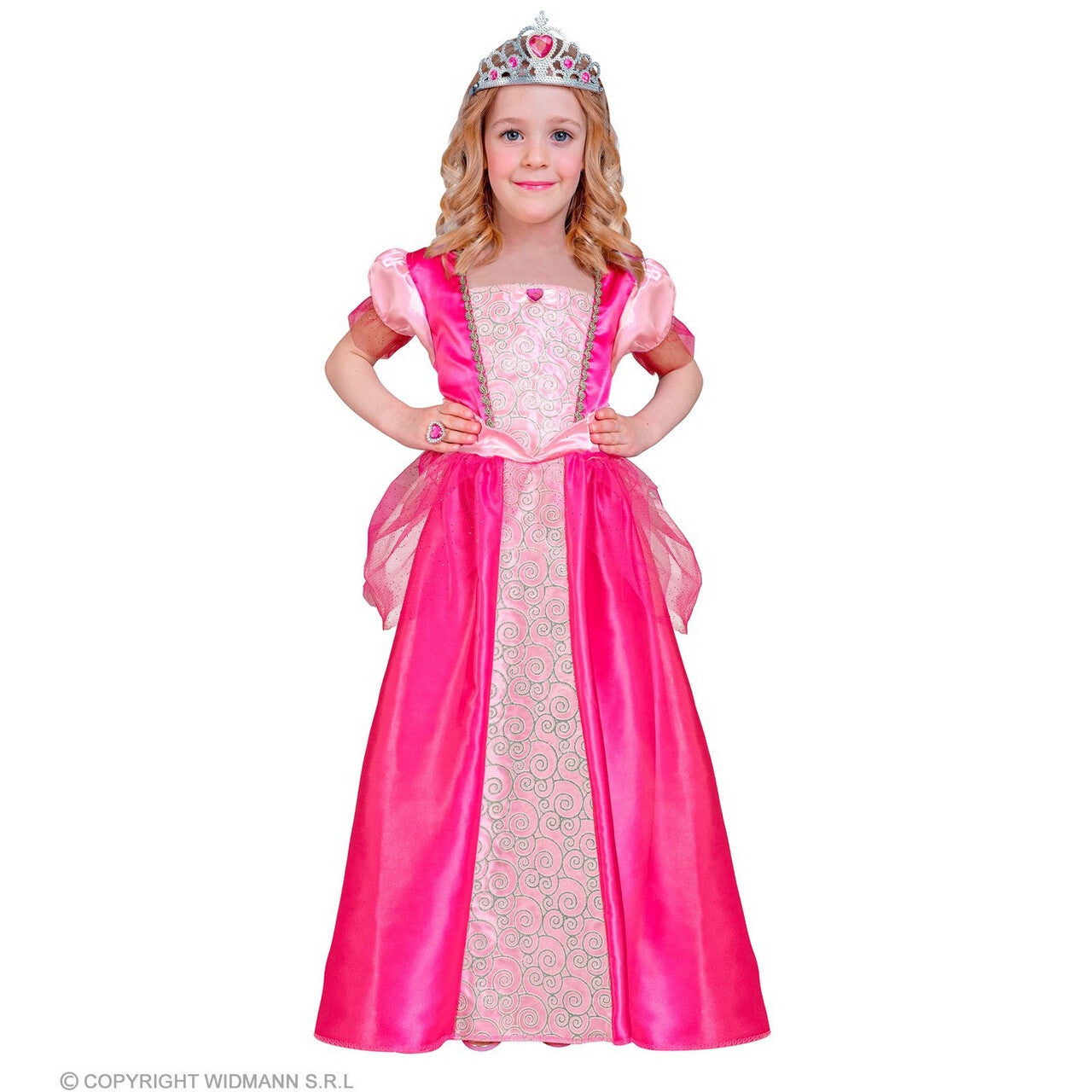 Op deze afbeelding zie je een Kostuums, van het merk Widmann. Zoete Knalroze Prinses Rose Lily Meisje Kostuum