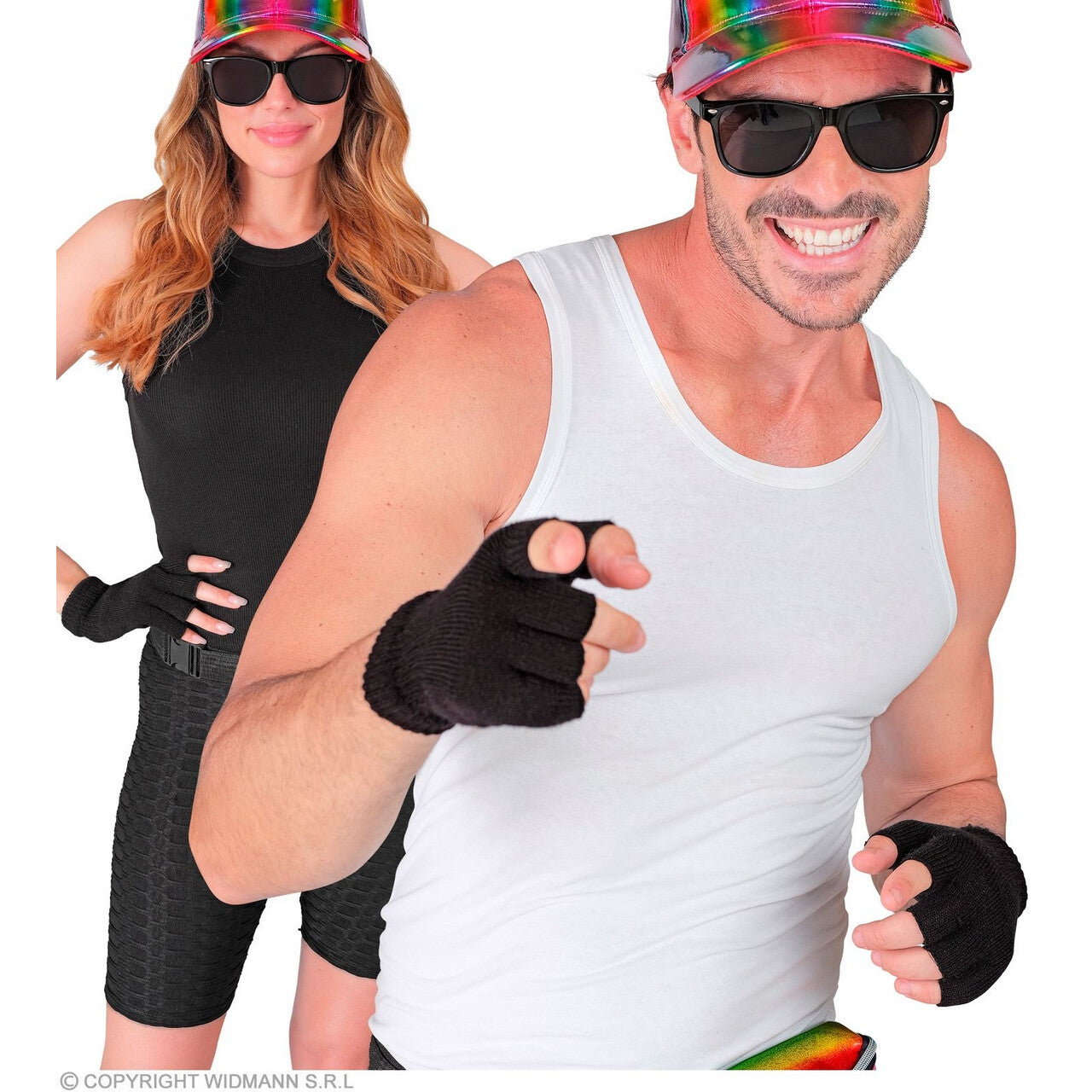 Op deze afbeelding zie je een Accessoires, van het merk Widmann. Vingerloze Handschoenen Zwart Handig Warm