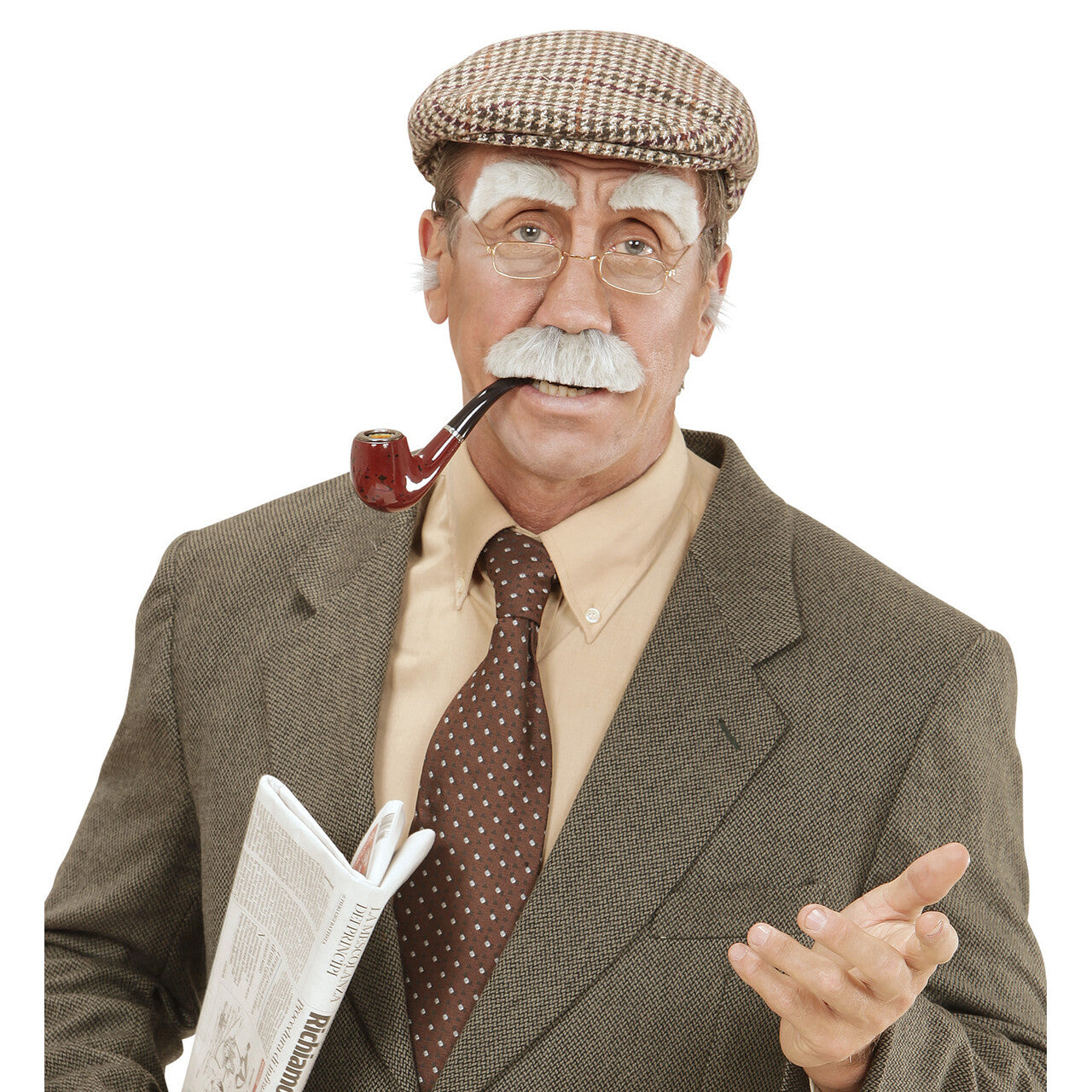 Op deze afbeelding zie je een Accessoires, van het merk Widmann. Snor En Wenkbrauwen Oude Man Grandpa Grey