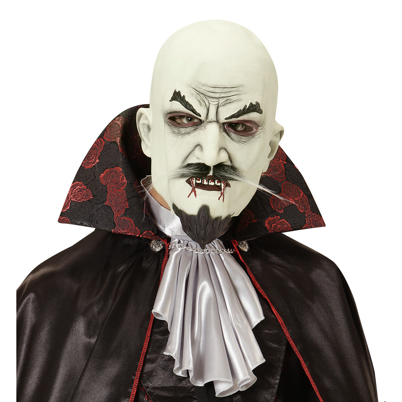 Op deze afbeelding zie je een Accessoires, van het merk Widmann. Senor Distingido Vampiermasker Met Snor En Sik