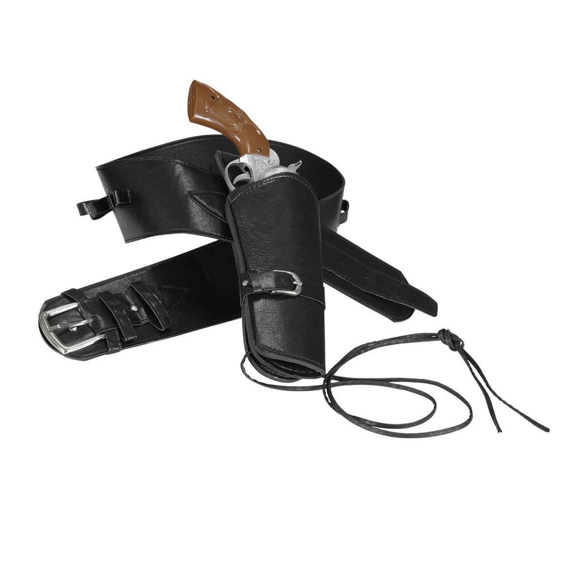 Op deze afbeelding zie je een Accessoires, van het merk Widmann. Knallende Cowboy Western Holster Met Riem Lederlook , Zwart