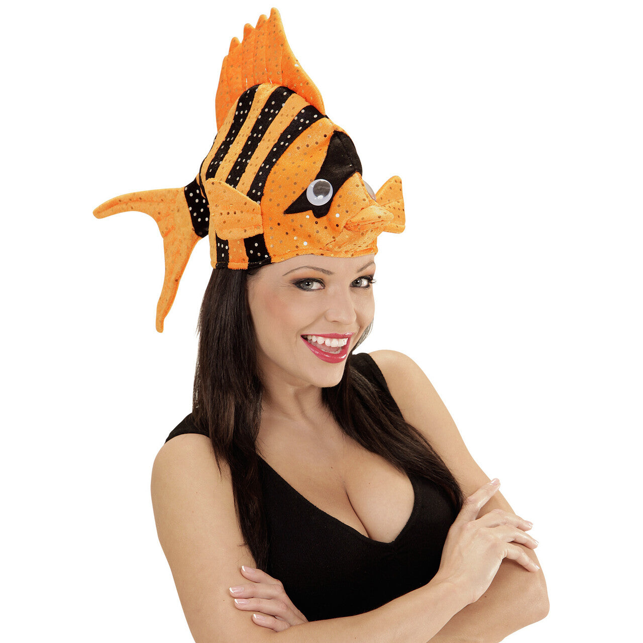 Op deze afbeelding zie je een Accessoires, van het merk Widmann. Hoed Tropische Vis, Oranje Clownsvis