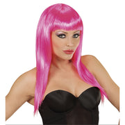 Op deze afbeelding zie je een Accessoires, van het merk Widmann. West Coast Pruik, Vogue Hard Roze