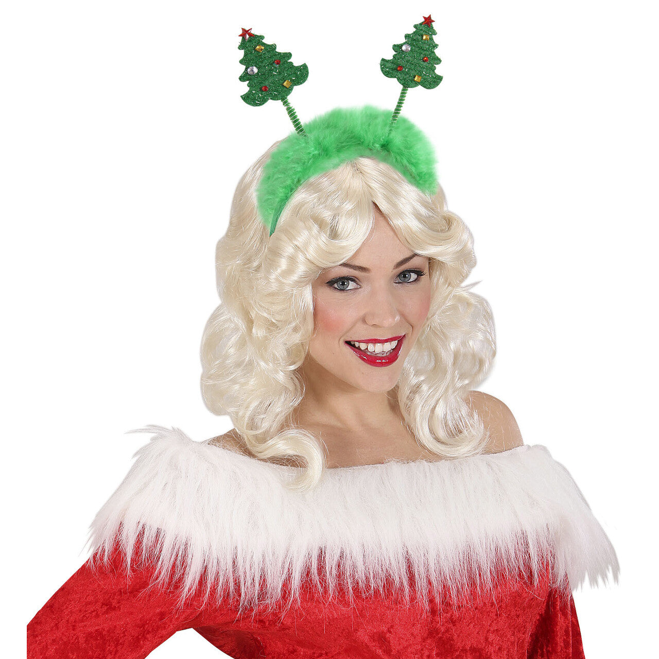 Op deze afbeelding zie je een Accessoires, van het merk Widmann. Trillende Hoofdband Kerstboom