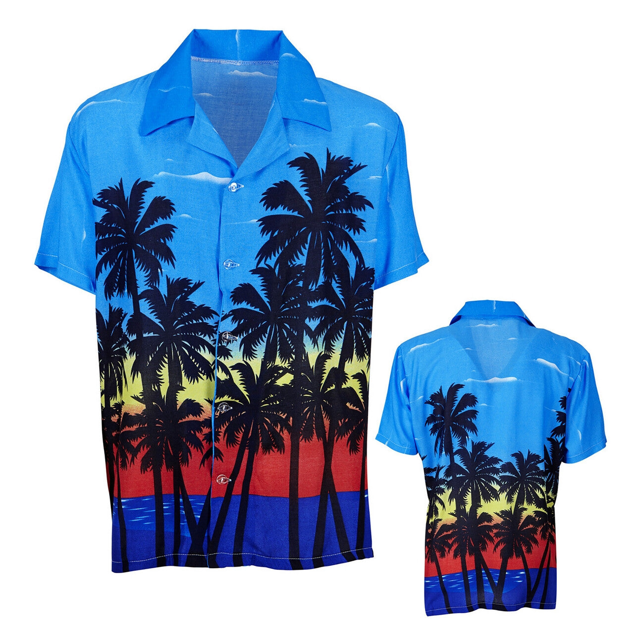 Op deze afbeelding zie je een Kostuums, van het merk Widmann. Caribbean Sunrise Hawaiishirt Palm Beach Man