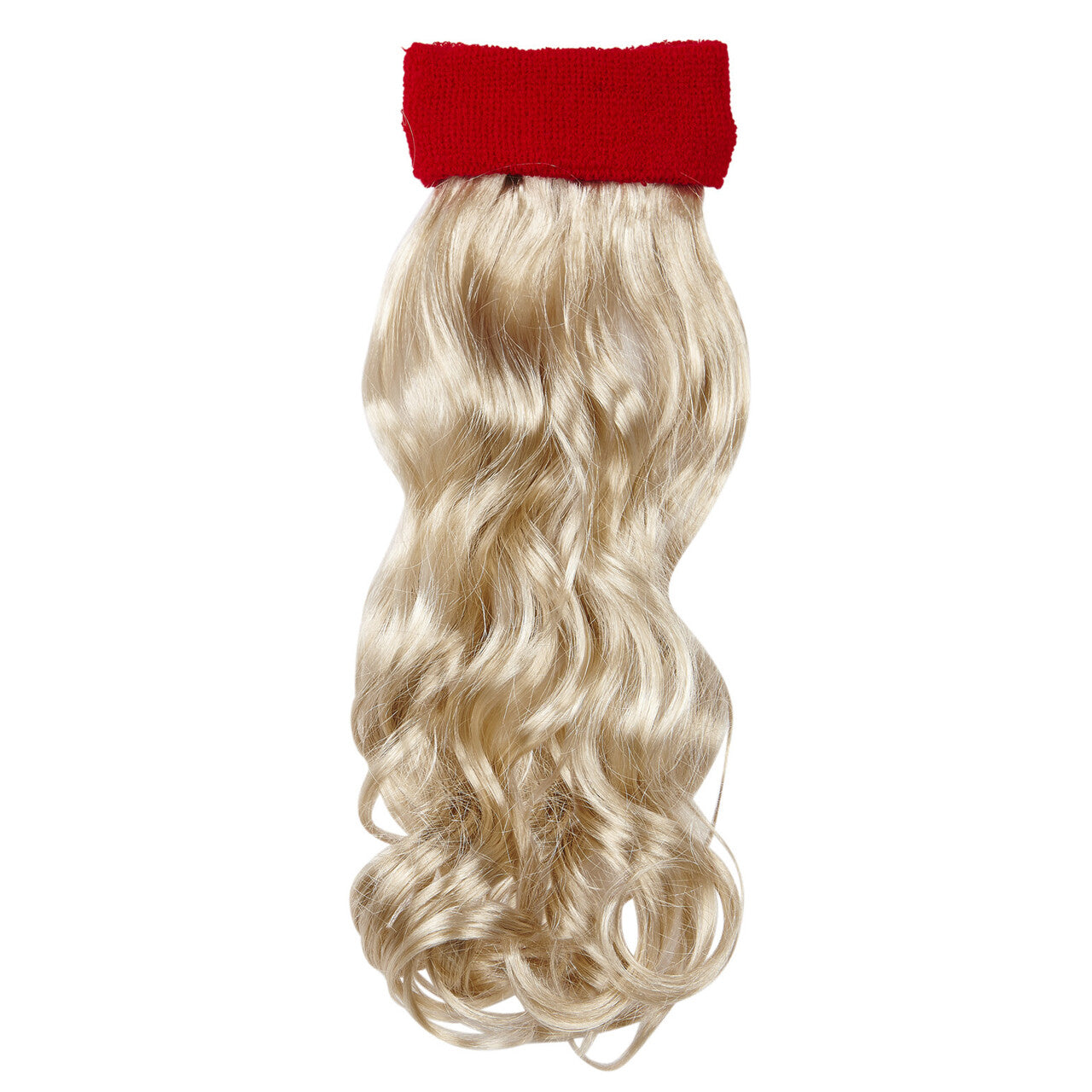 Op deze afbeelding zie je een Accessoires, van het merk Widmann. Sporty Rode Zweetband Met Blond Gekruld Haar