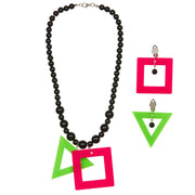 Op deze afbeelding zie je een Accessoires, van het merk Widmann. Eighties Ketting En Oorbellen Neon Kleur