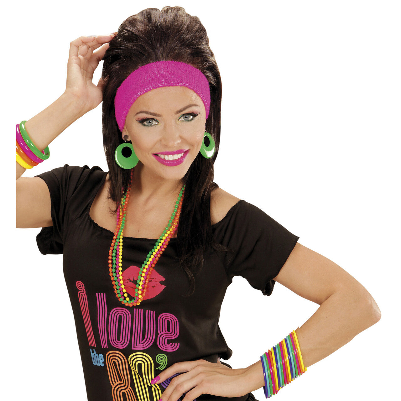 Op deze afbeelding zie je een Accessoires, van het merk Widmann. Disco 18 Armband Ringen Multikleuren