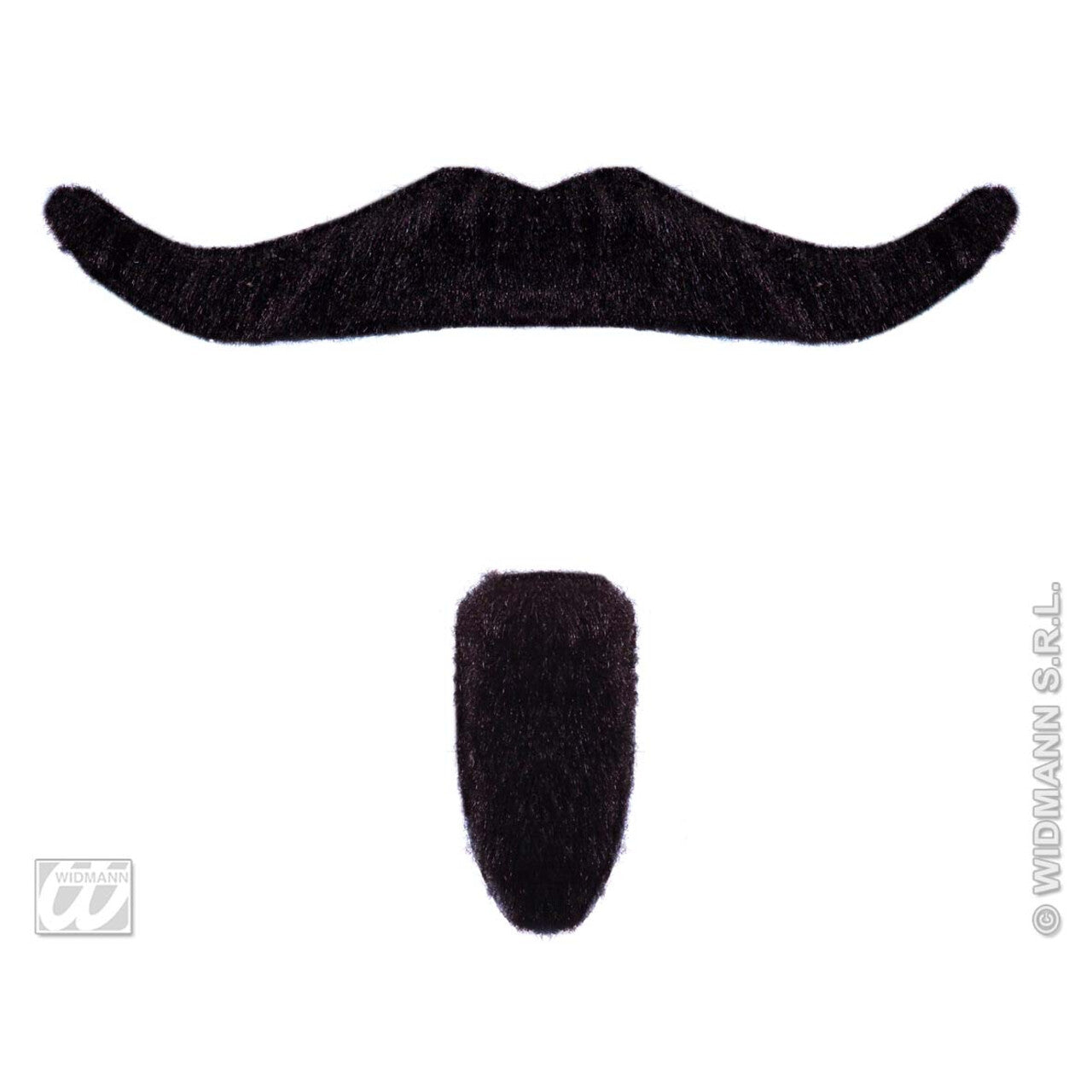 Op deze afbeelding zie je een Accessoires, van het merk Widmann. Snor En Sik Zwart, Chevalier