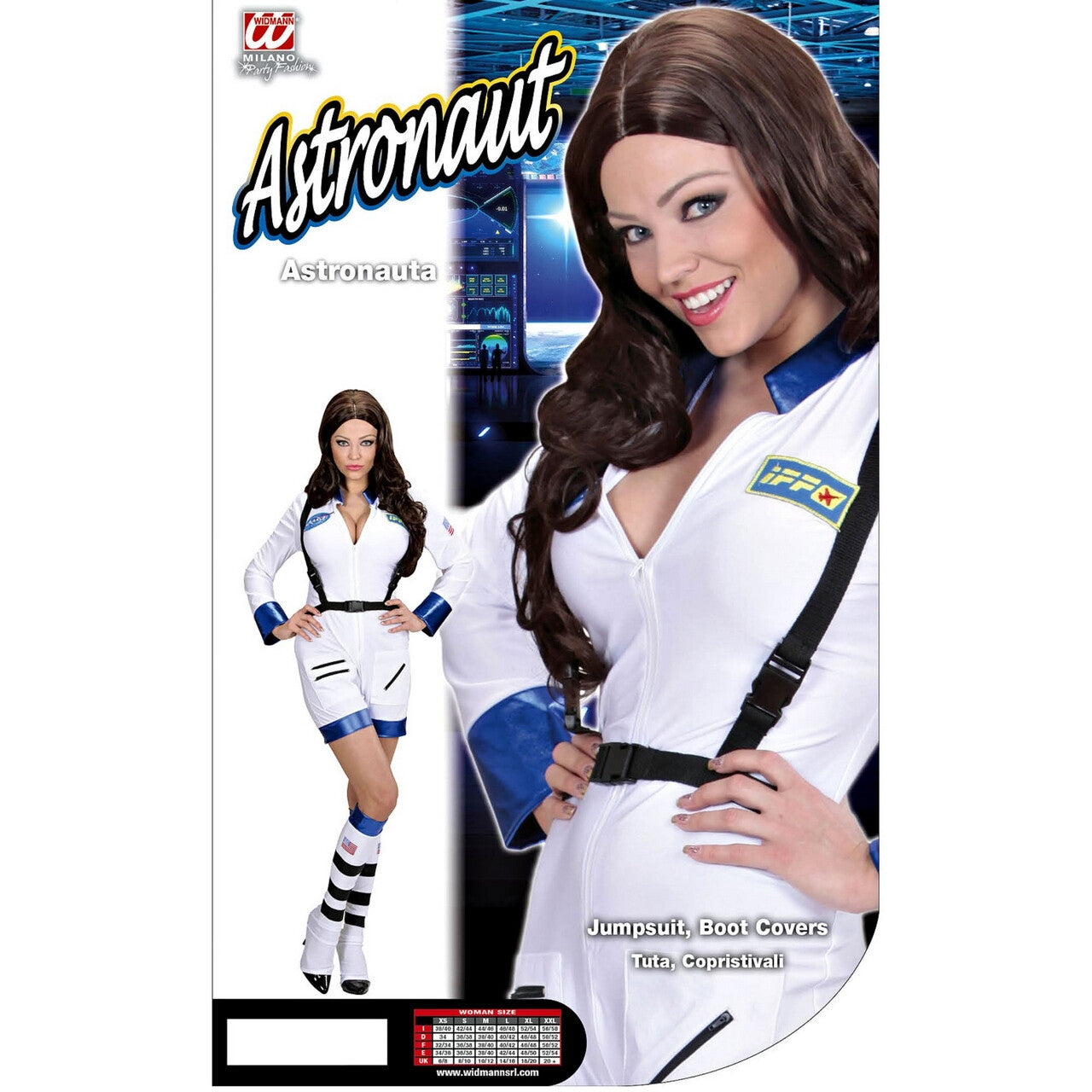 Op deze afbeelding zie je een Kostuums, van het merk Widmann. Ms Space Vrouwelijke Astronaute Wit Kostuum