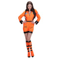 Vrouwelijke Astronaute Oranje Miss Iss Kostuum