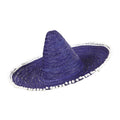 Sombrero 50cm Bleu Violet Avec Pompons