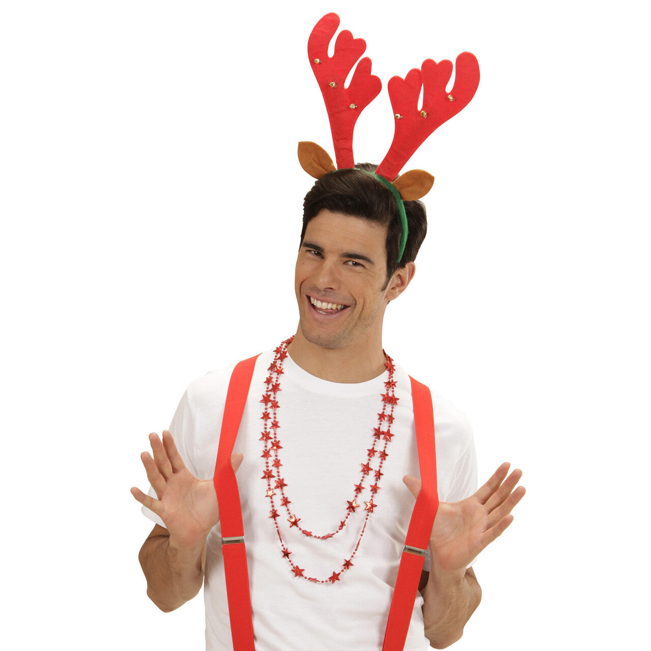 Op deze afbeelding zie je een Accessoires, van het merk Widmann. Hoofdband Rendier Met Belletjes En Oren Rudolf