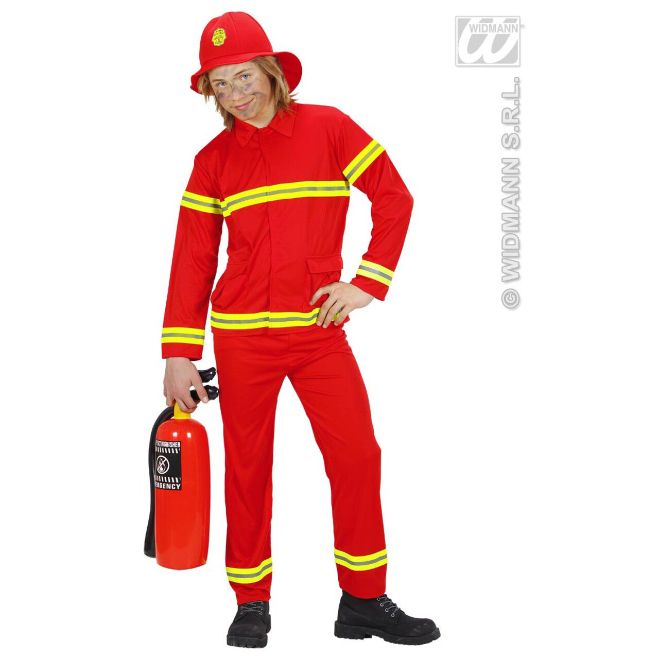 Op deze afbeelding zie je een Accessoires, van het merk Widmann. Opblaasbare Brandblusser 50 Cm