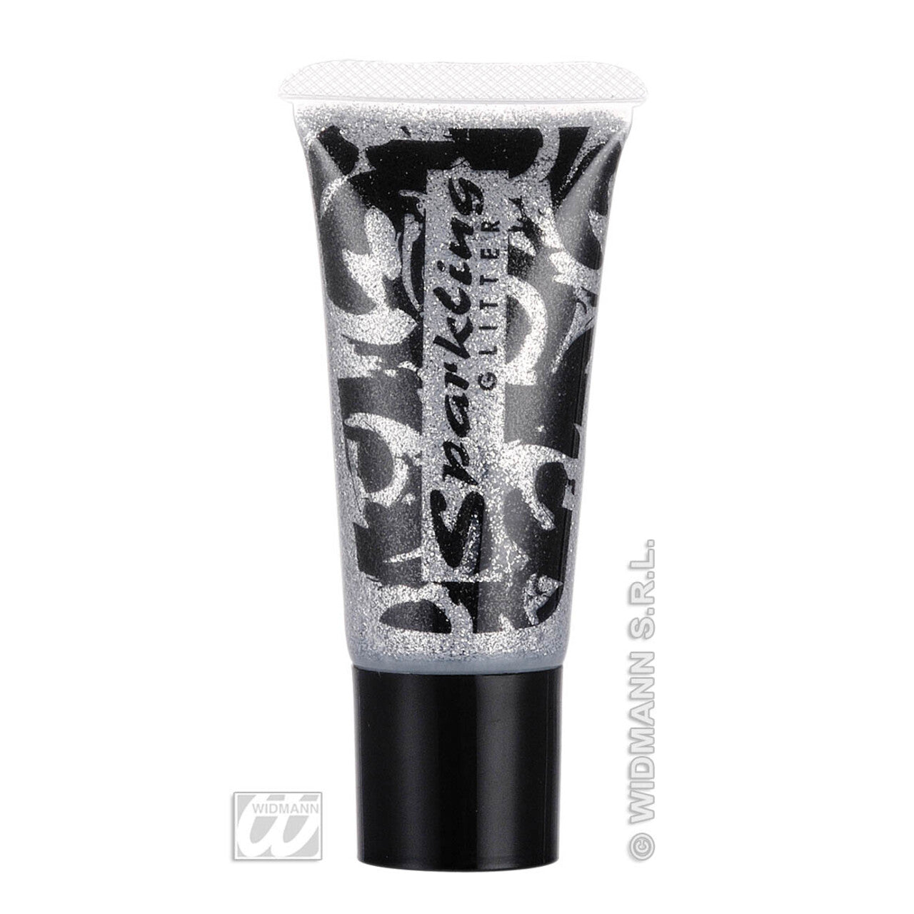 Op deze afbeelding zie je een Accessoires, van het merk Widmann. Tube Glitterzilver Schmink